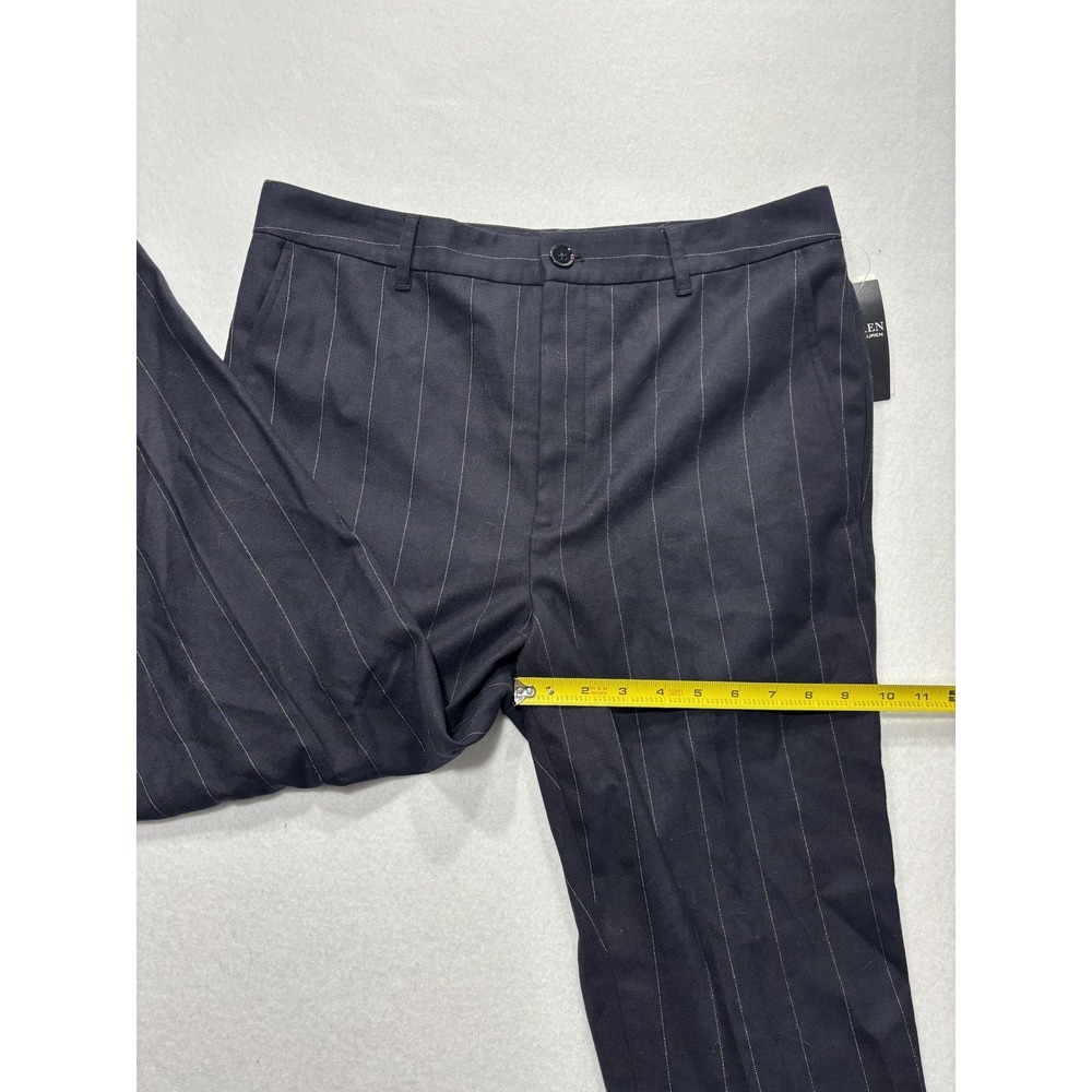Lauren Ralph Lauren Dress Pants Womens 12 Black Pinstripe Straight Leg Twill - Picture 10 of 15